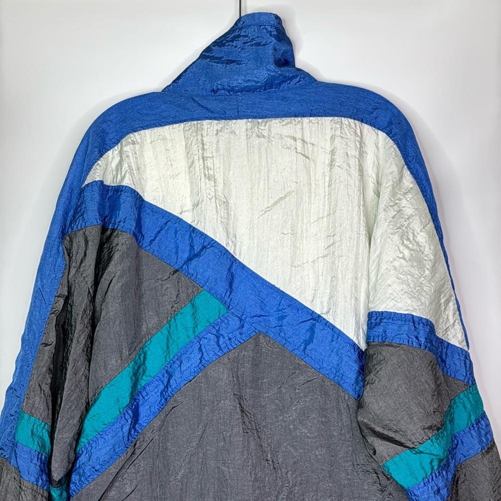 Vintage Givenchy Active Sports Blue Gray Nylon Windbreaker Jacket Size Large - Picture 5 of 11